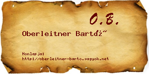 Oberleitner Bartó névjegykártya